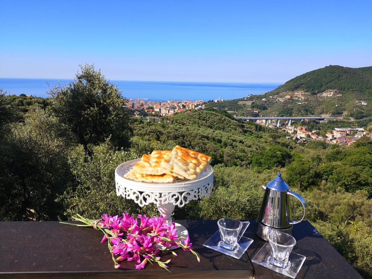 Villa La Vivagna - Casa Vista Mare Tra Gli Ulivi Leivi Exterior foto